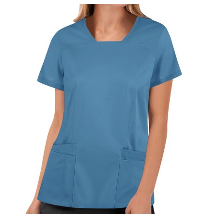 Women Scrubs Top Love Heart Printed Fashion Printed Short Sleeve V Neck With Pocket Spring Summer Daily Nursing Uniforms Nursing Care Working Uniforms