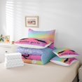 thumbnail image 6 of Castle Fairy Elegant Glitter Eyelash Twin Bedding Sets 7-Piece for Teens Girls,Bling Makeup Bedding Comforter Set Microfiber,Abstract Gradient Breathable Sheet Sets,Breathable Home Decor,Reversible, 6 of 8