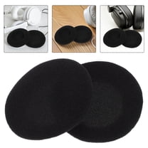 OUNONA Black Headset Pads with Soft Sponge Cover for Earbuds Comfortable Replacement Cushion 50MM Round