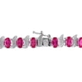 thumbnail image 3 of Everly Women's 18ct TGW Created Ruby and Diamond Sterling Silver S-Link Bracelet - H-J, I3, 3 of 8