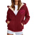 thumbnail image 2 of Jacket Women Heavyweight Jackets Cozy Lined Hooded Open Front Cardigan for Autumn Winter Outdoor Activities Women's Coats XXL, 2 of 5