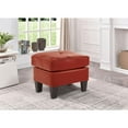thumbnail image 2 of Newbury Red Faux Leather Upholstered Ottoman, 2 of 3
