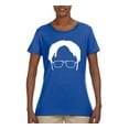 thumbnail image 2 of Wild Bobby, Office Dwight Glasses Face Silhouette Funny Schrute, Pop Culture, Women Graphic Tee, Royal, Medium, 2 of 4