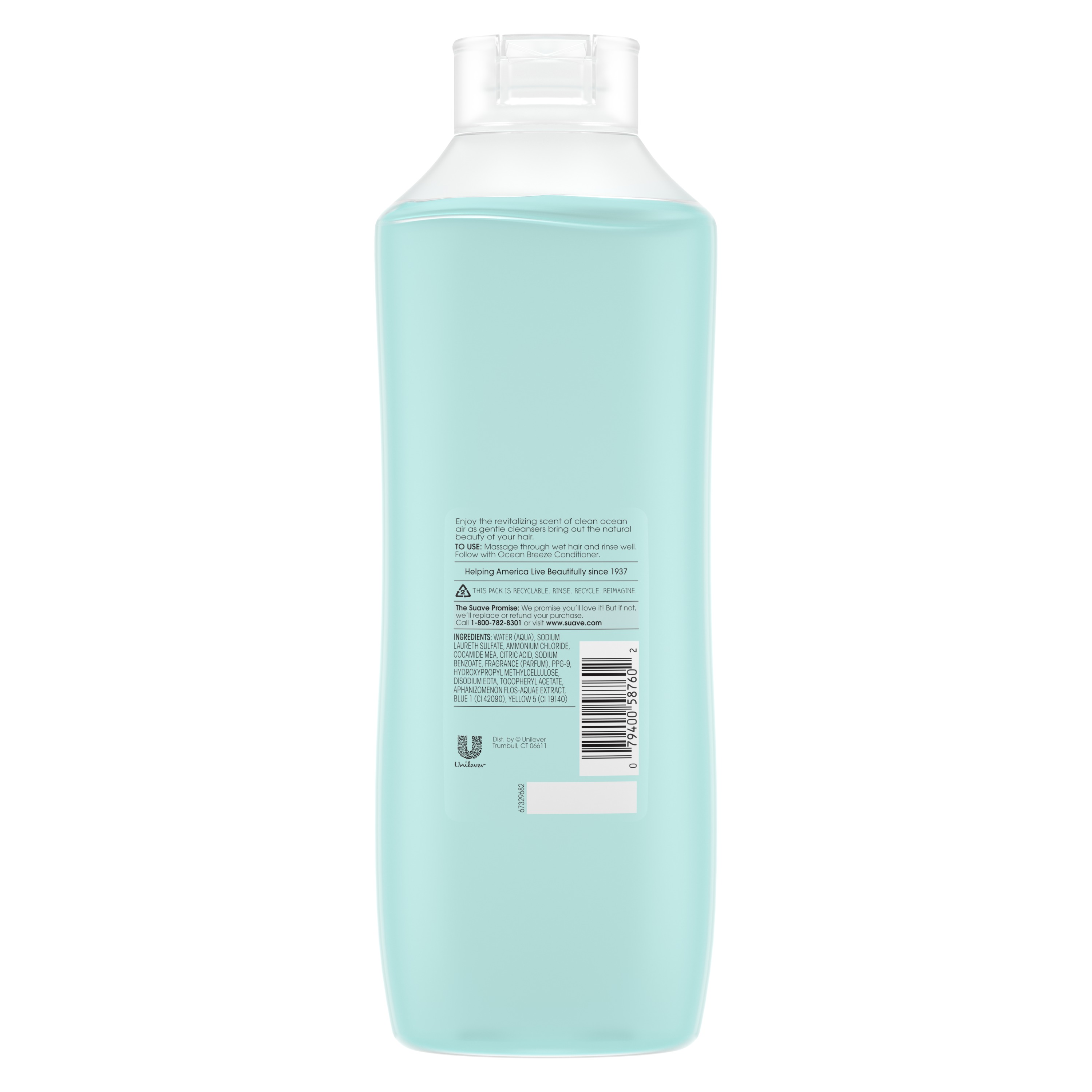 (6 count) Suave Ocean Breeze Moisturizing Shampoo for Dry Hair 30 oz