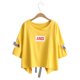 thumbnail image 4 of Camiseta casual de mujer con cuello redondo, media manga, blusa de algodón suelta para chica Jumpingount AP001743-08, 4 of 7