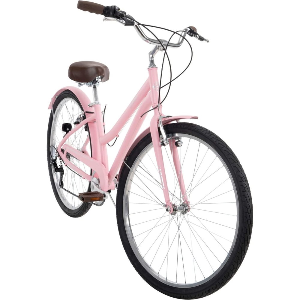 Huffy 26770 Sienna Women's 27.5inch 7-Speed Comfort Bike - Pale Pink Bundle with 2 YR CPS Enhanced Protection Pack
