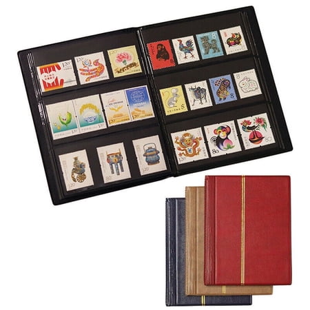 10Page 20 Sheets Stamp Collection Album Stamps Storage Book Holder Red Brown