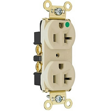 Duplex Receptacle Hospital Pass and Seymour 8300-HI Ivory Heavy-Duty Hospital Grade Receptacle Duplex Outlet 20A 125V ()