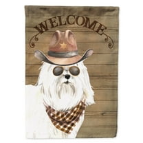 Carolines Treasures CK6342CHF Maltese 2 Country Dog Flag Canvas House Size  Large multicolor