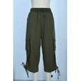 thumbnail image 3 of Xzbqbs Women's Cargo Capri Pants Lightweight Quick Dry Hiking Pants Summer Travel Casual Capris with 5 Pockets, 3 of 4