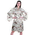 thumbnail image 1 of Moomaya Printed Womens Kimono Sleeve Robes Satin Silk Getting Ready Bridal Robe Coverup, 1 of 7