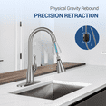 thumbnail image 3 of Appaso Pull Down Kitchen Faucet with Sprayer Stainless Steel Brushed Nickel - Single Handle Commercial High Arc Pull Out Spray Head with Deck Plate, Grifos De Cocina, 3 of 11