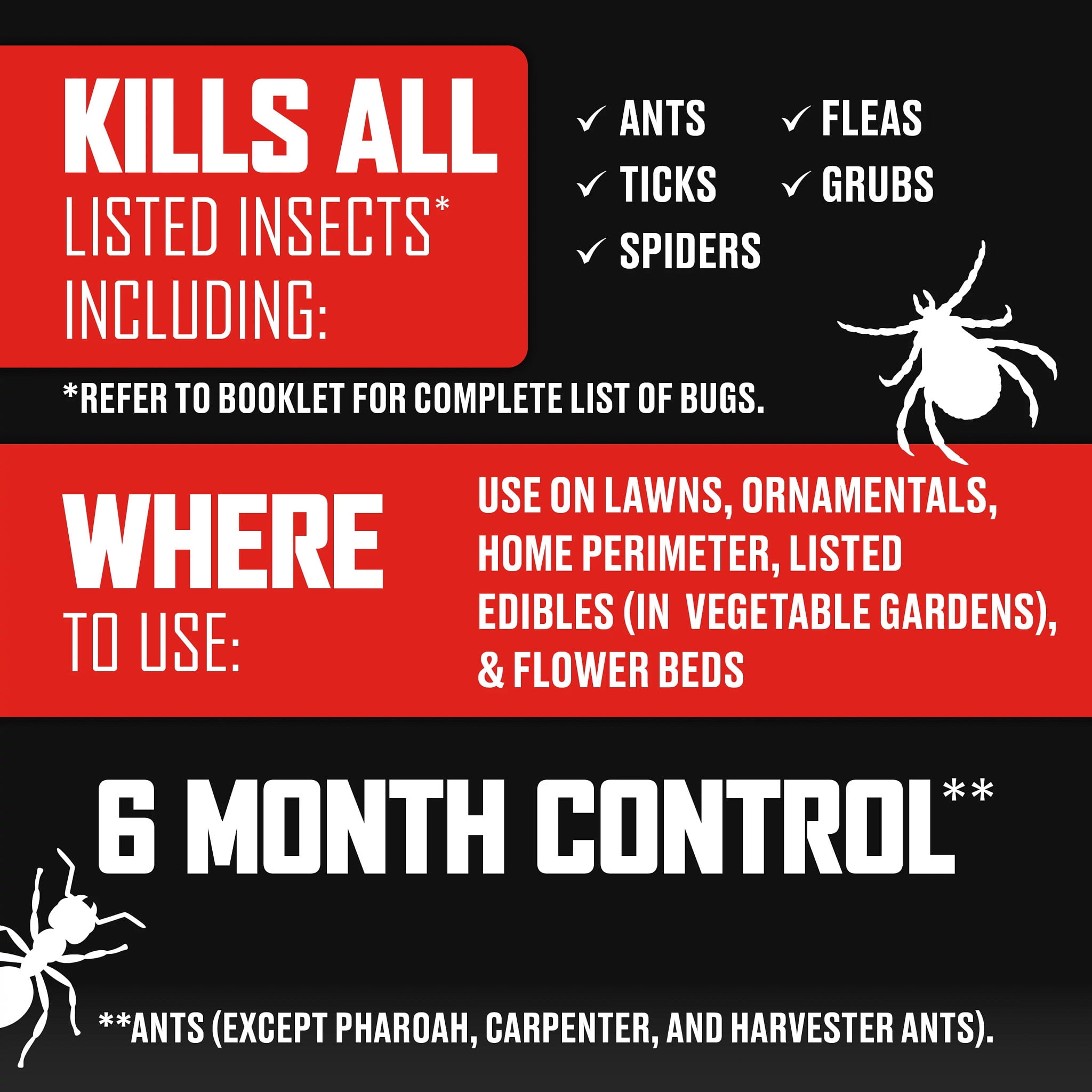 (2 pack) Ortho BugClear Lawn Insect Killer1, Kills Ants, Fleas, Ticks, Grubs and Spiders, 10 lb.