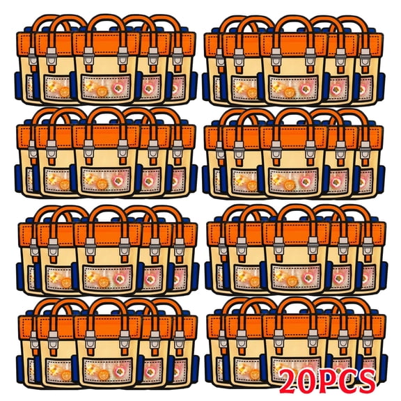 20 Pack Cartoon Backpack Goodie Bags with Handle Small Plastic Ziplock Seal Bags Smell Proof Resealable Packaging Storage Candy Bag Party Favor Birthday Gift Bags