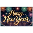 thumbnail image 6 of Colorful Happy New Year Banner Golden Letters Celebration Banner Fireworks Night Scene Festival Banner for New Year Party Holiday Celebration Night Event, 6 of 8