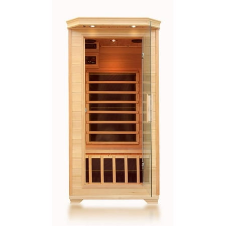 Empava Far Infrared Sauna 6 Carbon Fiber Heaters Canadian Hemlock Wood Dry Sauna Room (1-2 Person) EMPV-SRH1