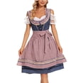 thumbnail image 1 of Bjutir Robe Allemande pour Femmes Robe Rétro Nationale Oktoberfest Allemande Manches Courtes Vêtements Imprimés Ensemble de Performance de Scène, 1 of 9