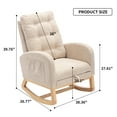 thumbnail image 2 of BIGWOO Rocking Chair with Footrest and Rubber Wood Rocking Legs,26.77"D X 38.36"W X 39.76"H Beige, 2 of 8