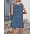 thumbnail image 6 of DAKIMOE Sundresses for Women Swimsuit Cover Up Summer Dresses Swim Cover ups 2023 Swiss Polka Dot Bathing Suit Beach Cover Up V Neck Sleeveless Tank Dress with 2 Pockets, Navy, S, 6 of 9