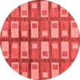 thumbnail image 1 of Ahgly Company Indoor Round Abstract Red Modern Area Rugs, 5' Round, 1 of 4