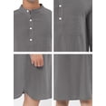 thumbnail image 5 of Unique Bargains Men's Banded Collar Nightshirt Sleep Shirt Nightgown XL Dark Gray, 5 of 6