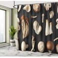 thumbnail image 4 of Ambesonne Autumn Shower Curtain, Mushrooms Monochrome Back, 69"Wx75"L, Dark Rust and Warm Taupe, 4 of 4