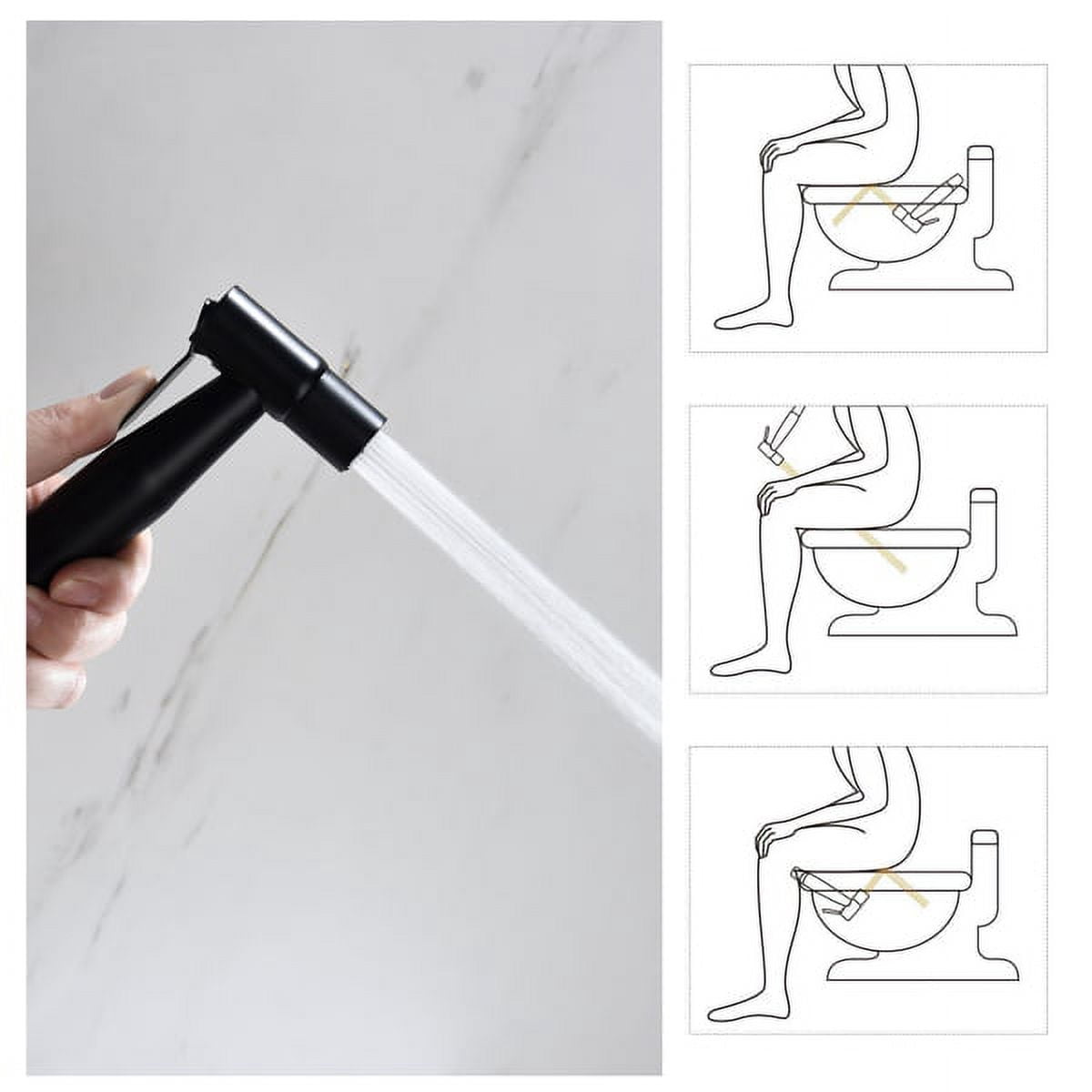 Handheld Bidet Sprayer for Toilet, Multi-Purpose Cloth Diaper Sprayer Kit with 2 Mount Options, DIY Install, Jet & Soft Spray Modes