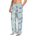 thumbnail image 2 of Uemuo Colorful Butterfly Pattern Men's Wide Leg Palazzo Lounge Pants with Pockets Light Weight Loose Comfy Casual Pajama Pants-XX-Large, 2 of 9