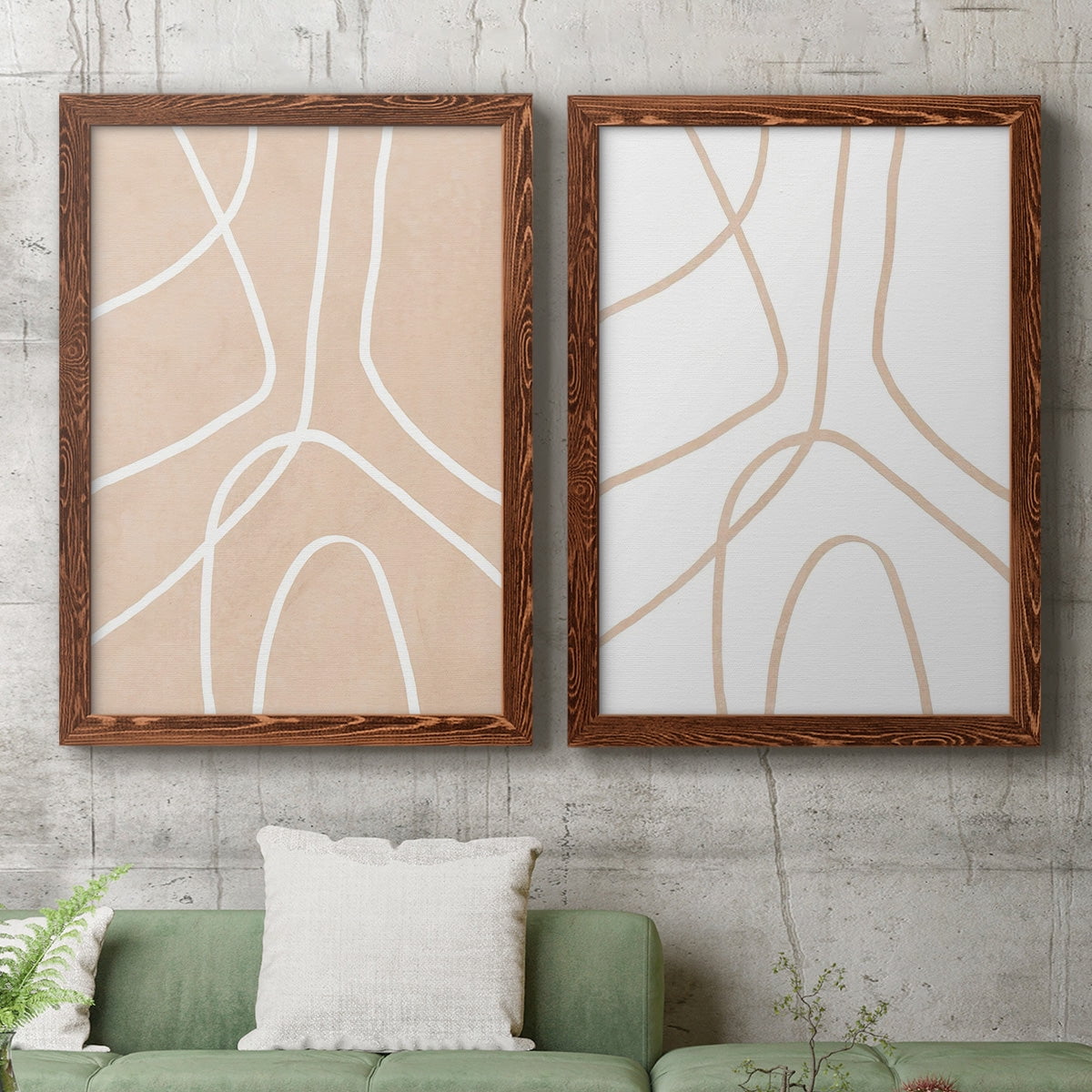 Clean Contour III - Premium Framed Canvas 2 Piece Set - Ready to Hang