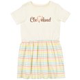 thumbnail image 3 of Inktastic Cleveland Heart Cursive Orange Girls Toddler Dress, 3 of 5