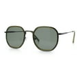thumbnail image 5 of Double Rim Octagonal Classical Metal Rim Rectangular Hipster Sunglasses Gunmetal Green - Green, 5 of 7