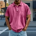 thumbnail image 3 of LODIENY Men's Polo Shirts Collared Short Sleeve Distressed Washed Button T-Shirt Athletic Golf Shirts Casual Vintage Basic Workout Tee Tops Pink XXXL, 3 of 7