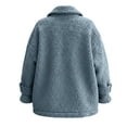 thumbnail image 6 of Zedker Women's Plus Size Fleece Jacket Women Cozy Warm Bed Jackets Fuzzy Button Up Sleepwear Long Sleeve Winter Coat Blue XXL, 6 of 7