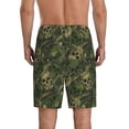 thumbnail image 5 of Salouo Green Camouflage Skull Pattern Men's Sleep Pajama Shorts,Pajama Bottoms Elastic Waistband Sleep Pajama Short PJ Shorts for Men -Small, 5 of 6