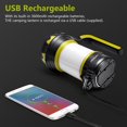 thumbnail image 1 of Luz de camping, linterna LED potente, banco de energía de 3000 mAh, recargable por USB, 1000 lm, regulable, con luz de advertencia, resistente al agua IPX4 ZefeiWu 8390614007468, 1 of 1
