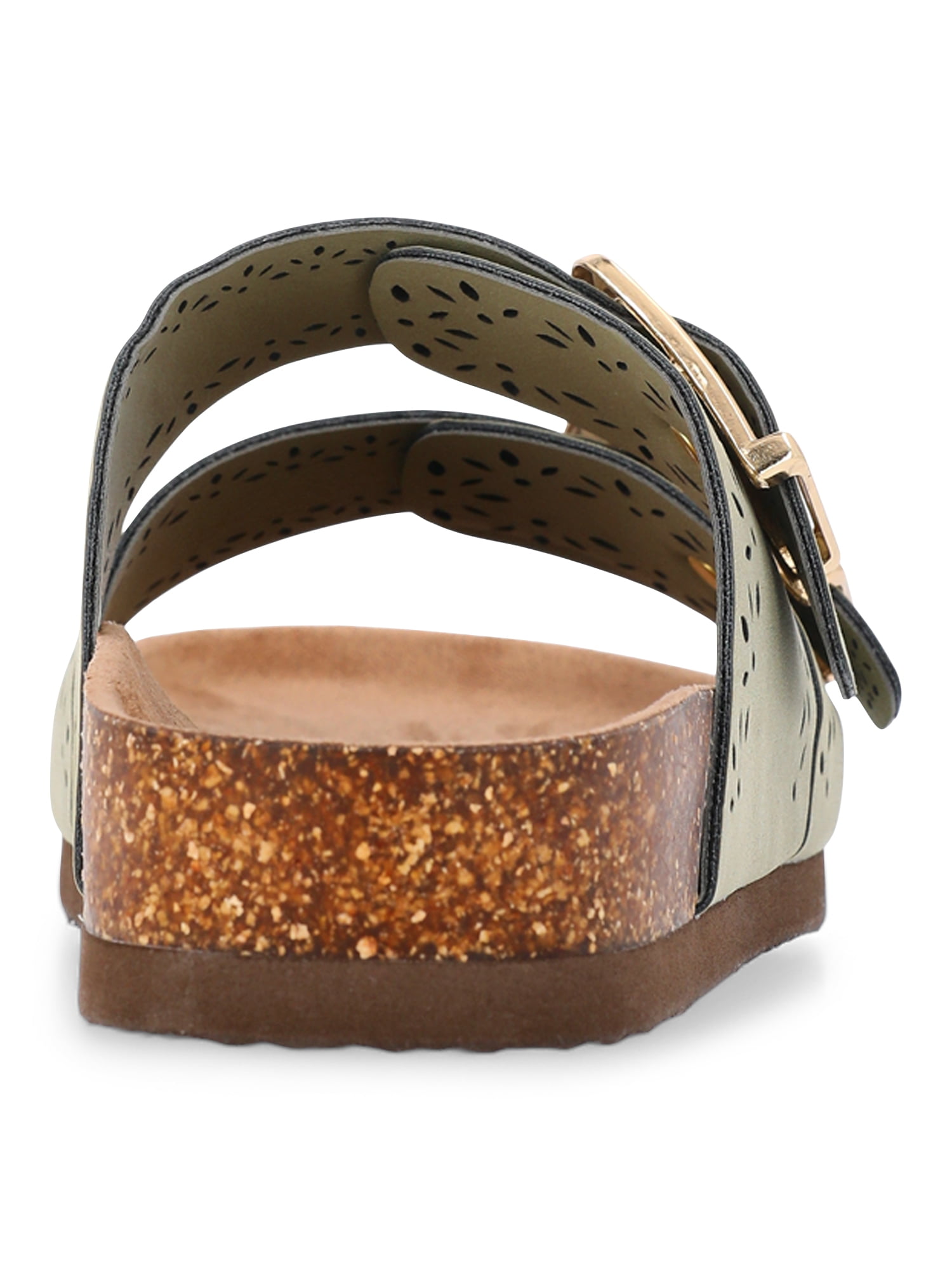 Time and Tru Women's Footbed Slide Sandals (Wide Width Available)