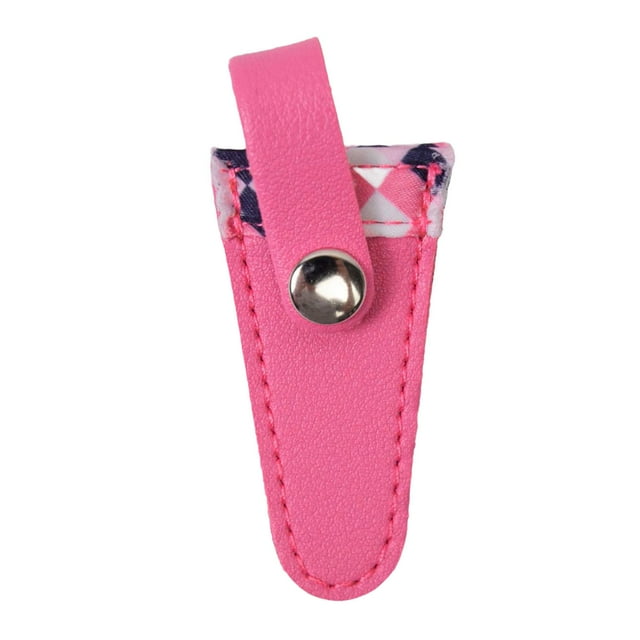 Estuche para tijeras de manualidades, funda protectora de cuero sintético, estuche compacto para guardar tijeras de bordar y coser, ideal para Rosa roja