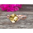 thumbnail image 4 of 1.80 Carat 7mm Cushion Cut Champagne Diamond Moissanite Engagement Ring Infinity Twisted Curved Promise Ring On 10k Rose Gold, 4 of 7