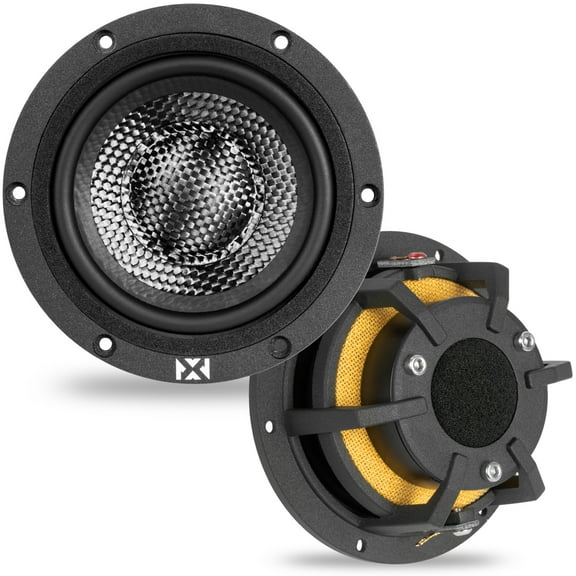 NVX XQS3 3.5" Midrange Car Speakers 200W Peak (100W RMS) X-Series with Carbon Fiber Cones