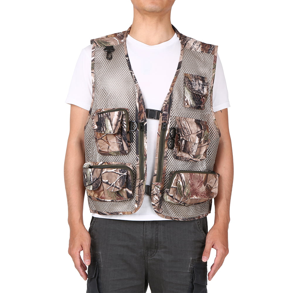 Men Quick-Dry Multi-Pocket Travelers Fly Fishing Photography Vest Outdoor Jacket 