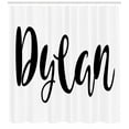 thumbnail image 3 of Ambesonne Dylan Shower Curtain, Font Design, 69"Wx84"L, Black and White, 3 of 3