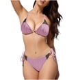 thumbnail image 2 of Traje de baño de 2 piezas para mujer, trajes de baño para mujer, bikini de dos piezas con espalda descubierta y vendaje, conjunto de ropa de playa para mujer, 2 of 9