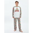 thumbnail image 5 of Elippeo Christmas Family Pajamas Matching Set Letter Print Raglan Sleeve Tops and Elastic Pants Loungewear Soft Sleepwear, 5 of 10