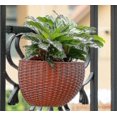 thumbnail image 4 of Imitation Rattan Wall Hanging, Semi-circular Flowerpot Hanging Without Perforation, Hydroponic Flowerpot (white, Large), 4 of 5