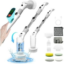 Electric Spin Scrubber, 500 RPM Cordless Cleaning Brush with 8 Replaceable Shower Brush Heads, Adjustable Extension Arm, 2.5H Long Usage Power Shower Scrubber for Bathroom Floor Tile Bathtub
