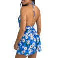 thumbnail image 3 of Skksst Trip Beach Halter Sunderss Party Bar Sexy V-Neck Floral Print Club Dress, 3 of 3