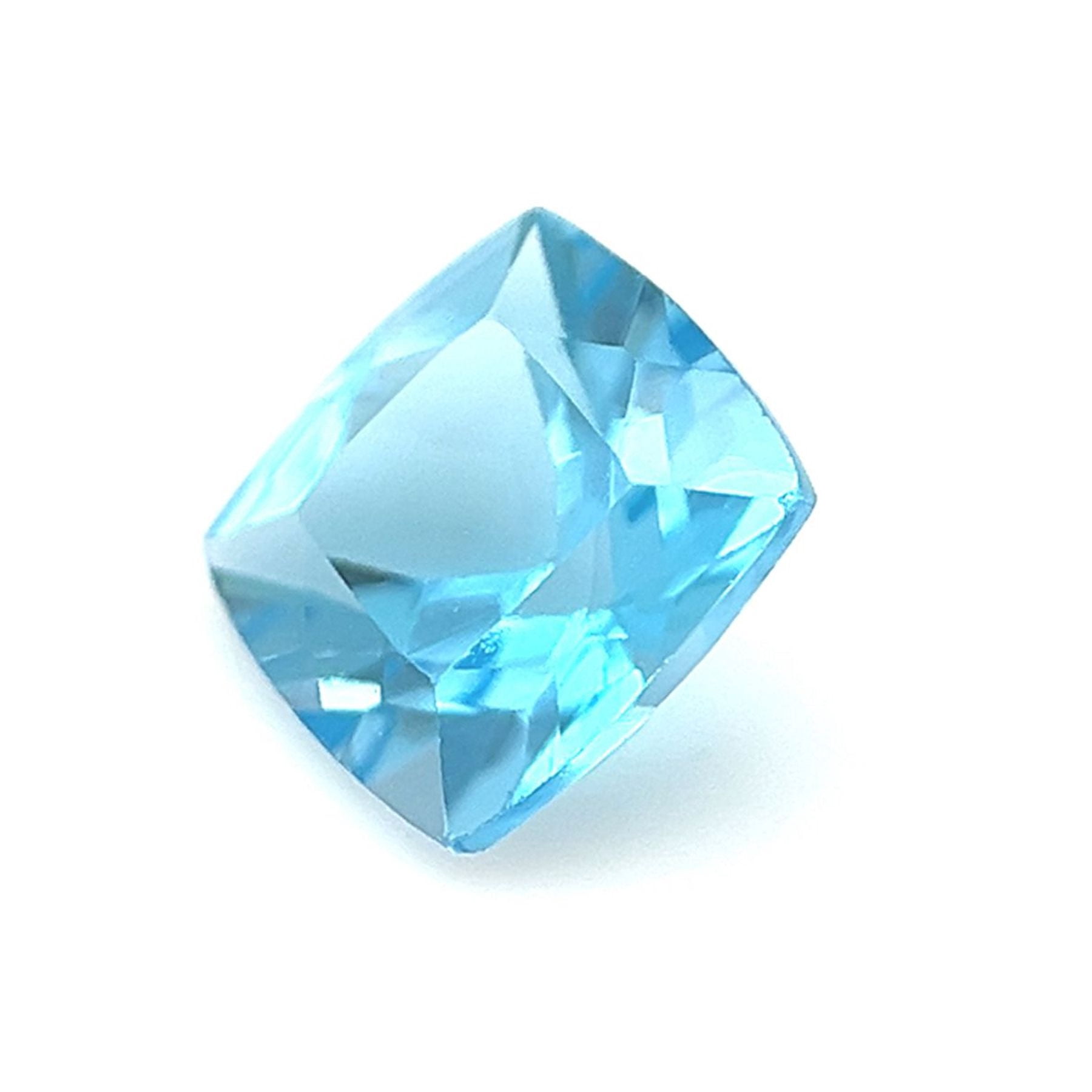 Certified Natural 1.75 Carat Swiss Blue Topaz Cushion Shape Mixed Cut 7x7 mm Loose Gemstone December Birthstone