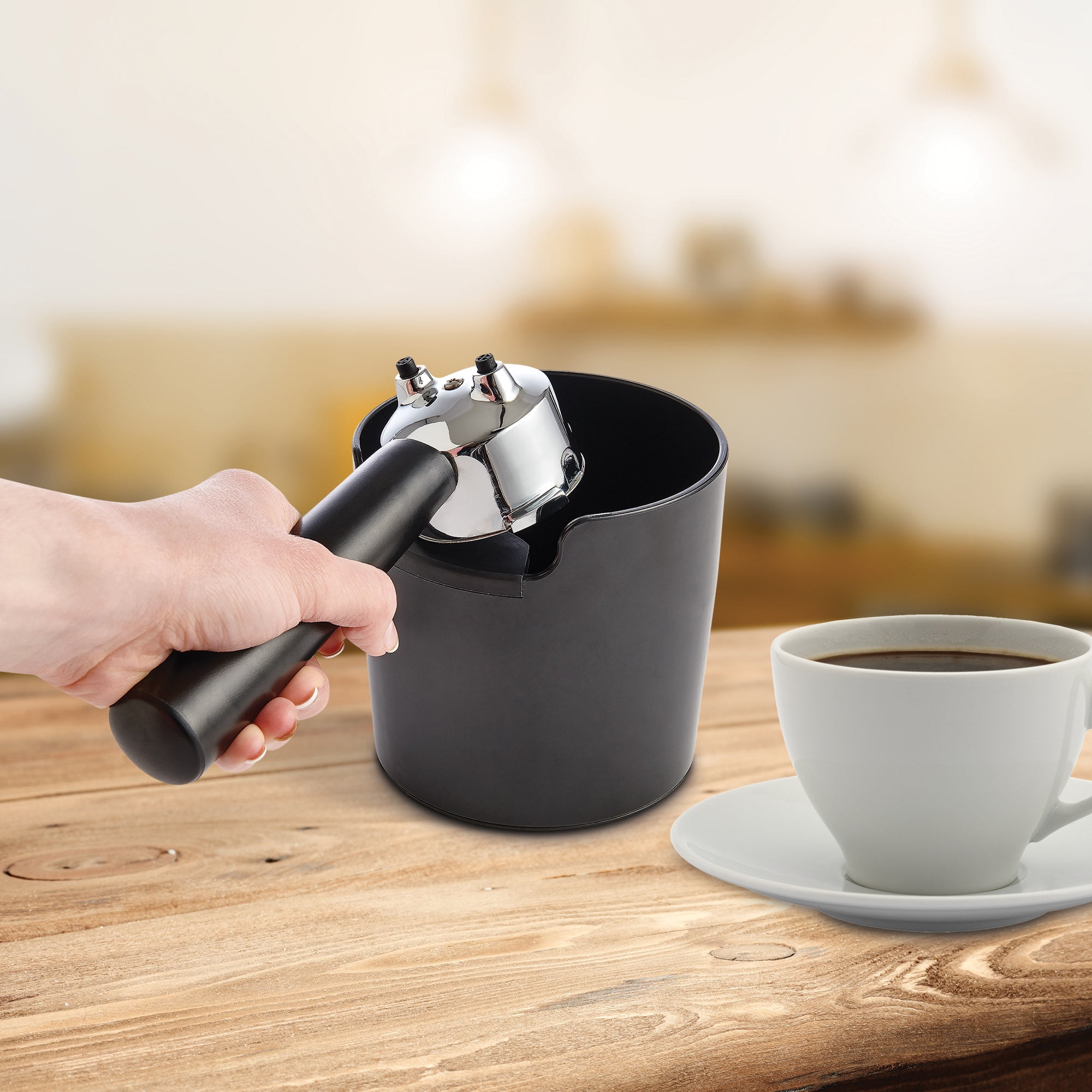 Fino Mess-Free Espresso Knock Box Without Center Rod, Non-Skid