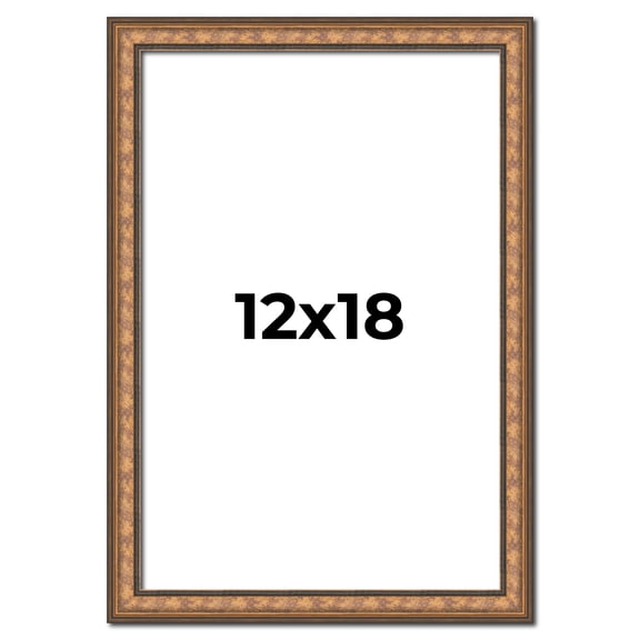 12x18 Frame Gold Real Wood Picture Frame Width 1.25 inches | Interior Frame Depth 0.5 inches |
