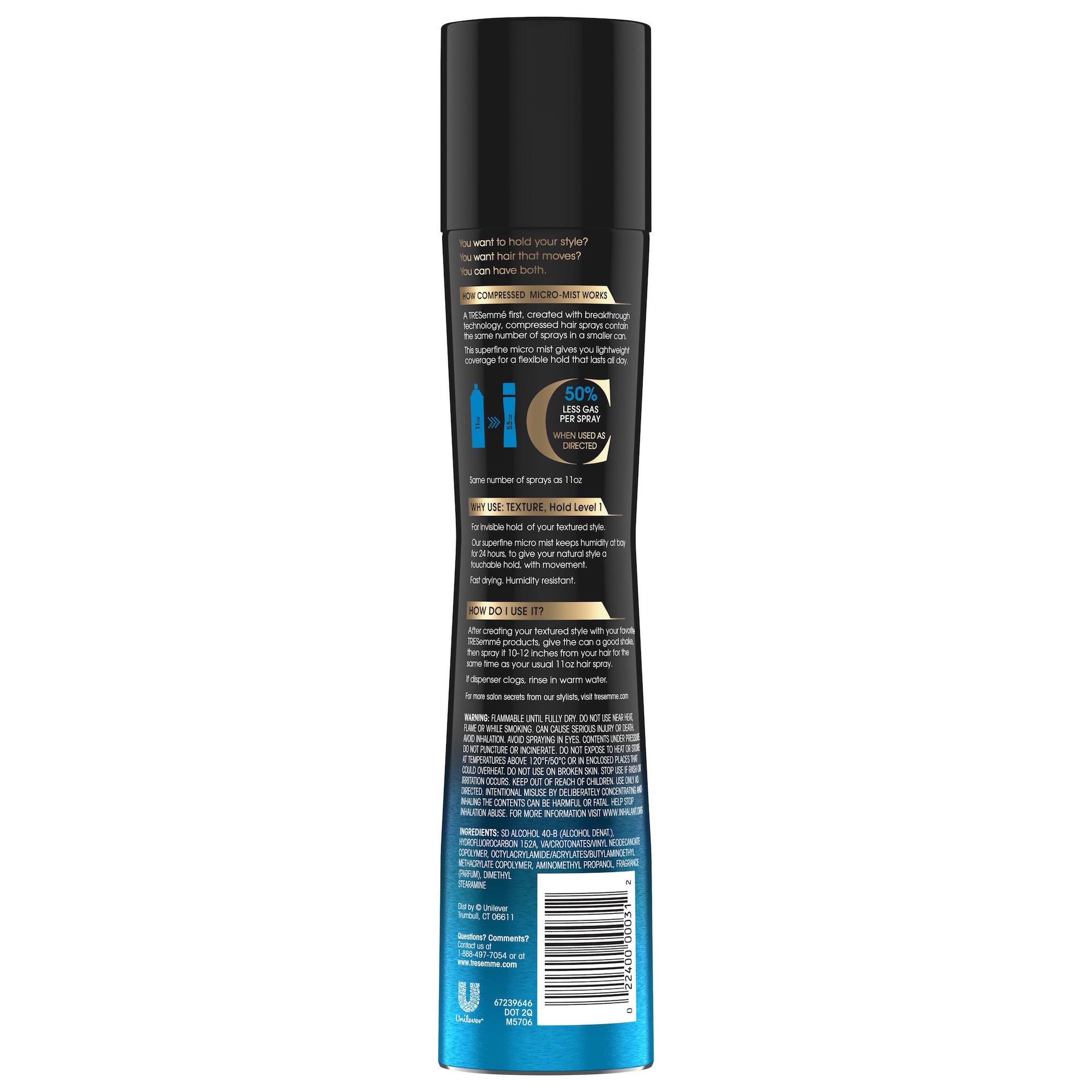 Tresemme Compressed Micro Mist Flexible Hold Hairspray Texture Hold Level 1 5.5 oz - image 2 of 5